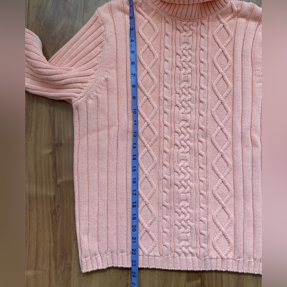 Vintage Peach Cable Knit Northern Reflections Turtleneck Sweater. - Picture 3 of 5